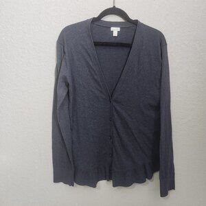 Hinge Cardigan Sweater Womens XL Button-Up Gray Lightweight Cottagecore Whimsy